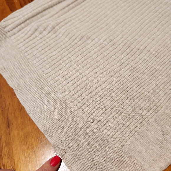 Eileen Fisher asymmetrical rib knit cowl poncho sweater - one size OS - oatmeal - Picture 4 of 5